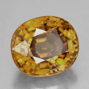 Zircone naturale giallo da 10,17 ct, taglio ovale, IF