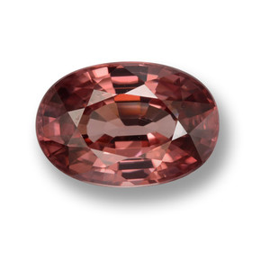 Zircone naturale rosso da 3,83 ct, taglio ovale, VVS