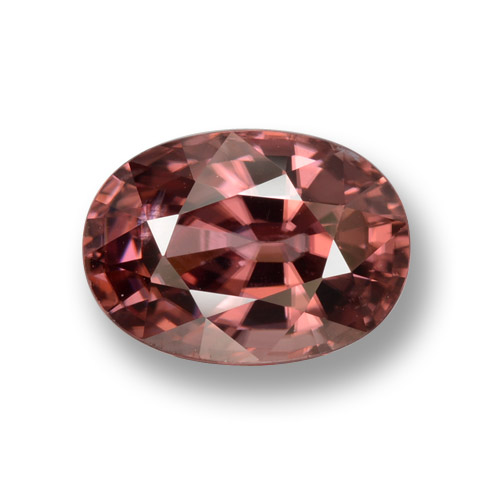 Zircone naturale rosso da 3,95 ct, taglio ovale, VVS-VS