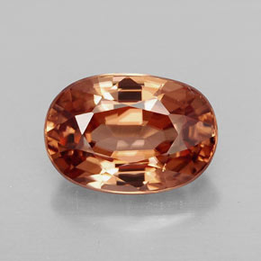 Zircone naturale arancione da 3,73 ct, taglio ovale, VVS