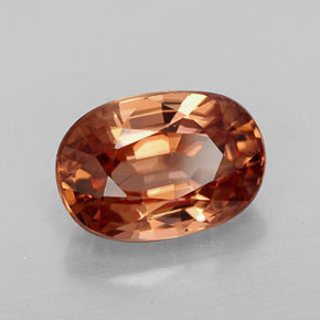 Zircone naturale arancione da 3,73 ct, taglio ovale, VVS