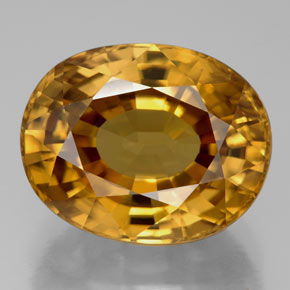 Zircone naturale giallo da 22,80 ct, taglio ovale, VVS
