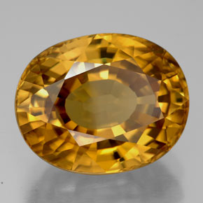 Zircone naturale giallo da 22,80 ct, taglio ovale, VVS