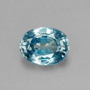 Zircone naturale blu da 1,25 ct, taglio ovale, VVS