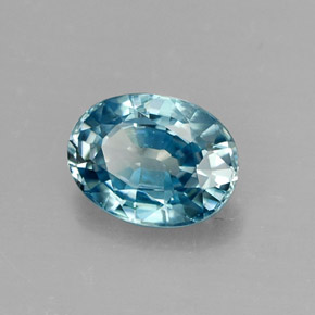 Zircone naturale blu da 1,25 ct, taglio ovale, VVS