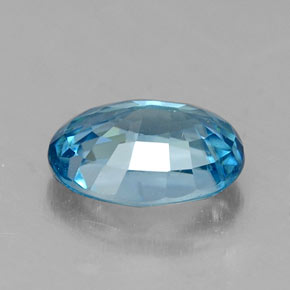 Zircone naturale blu da 1,36 ct, taglio ovale, VS