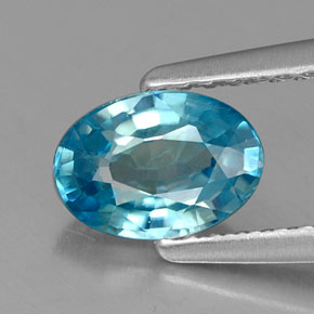 Zircone naturale blu da 1,13 ct, taglio ovale, VS