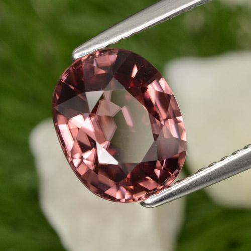 Zircone naturale rosso da 4,42 ct, taglio ovale, VVS