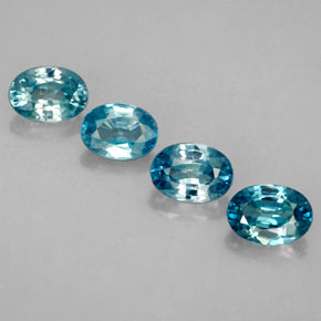 Zircone naturale blu da 5,08 ct, taglio ovale, VVS-VS