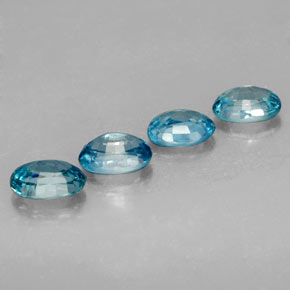 Zircone naturale blu da 5,08 ct, taglio ovale, VVS-VS