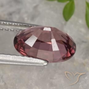 Zircone Rosso scuro naturale da 2.96 ct, Ovale, VVS-VS