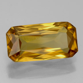Zircone naturale giallo da 6,66 ct, taglio smeraldo, VVS