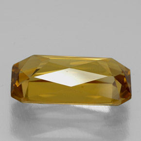 Zircone naturale giallo da 6,66 ct, taglio smeraldo, VVS