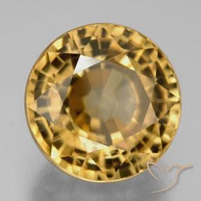 Zircone Oro medio-chiaro naturale da 21.78 ct, Rotondo, IF