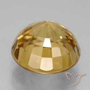 Zircone Oro medio-chiaro naturale da 21.78 ct, Rotondo, IF