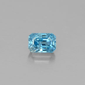 Zircone naturale blu da 0,36 ct, taglio smeraldo, VS