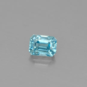 Zircone naturale blu da 0,41 ct, taglio smeraldo, VS