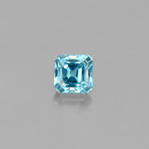Zircone naturale blu da 0,36 ct, taglio smeraldo, VS