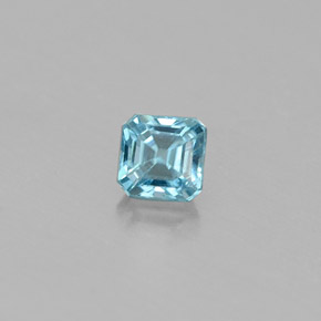 Zircone naturale blu da 0,36 ct, taglio smeraldo, VS
