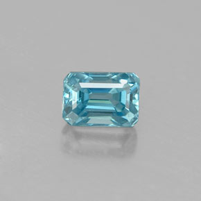 Zircone naturale blu da 0,67 ct, taglio smeraldo, VS