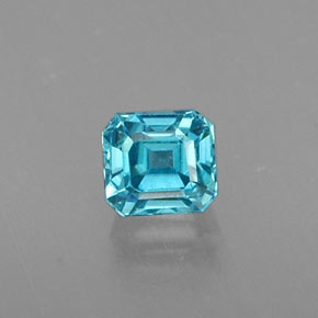 Zircone naturale blu da 0,56 ct, taglio smeraldo, VVS-VS