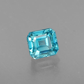 Zircone naturale blu da 0,56 ct, taglio smeraldo, VVS-VS