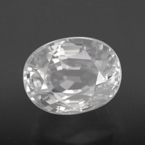 Zircone naturale bianco da 8,64 ct, taglio ovale, VVS