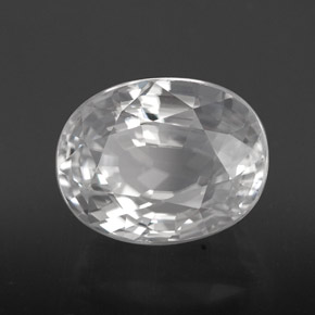 Zircone naturale bianco da 8,64 ct, taglio ovale, VVS