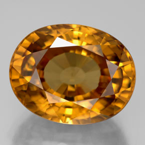 Zircone naturale giallo da 18,67 ct, taglio ovale, VVS