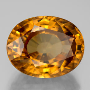 Zircone naturale giallo da 18,67 ct, taglio ovale, VVS