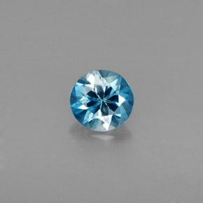 Zircone naturale blu da 0,49 ct, taglio rotondo, VVS-VS