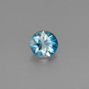Zircone naturale blu da 0,49 ct, taglio rotondo, VVS-VS