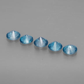 Zircone naturale blu da  ct, taglio rotondo, VS