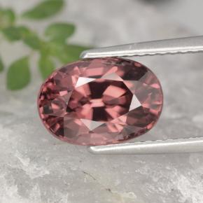 Zircone naturale rosa da 4,09 ct, taglio ovale, VVS