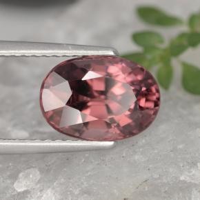 Zircone naturale rosa da 4,09 ct, taglio ovale, VVS