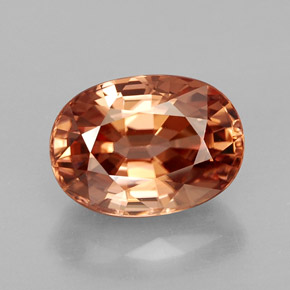 Zircone naturale arancione da 4,08 ct, taglio ovale, IF
