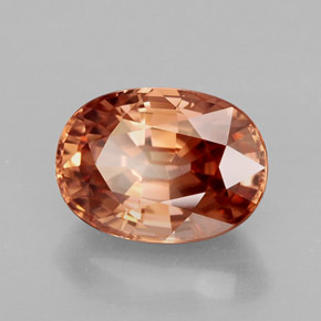 Zircone naturale arancione da 4,08 ct, taglio ovale, IF