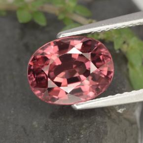 Zircone naturale rosso da 3,58 ct, taglio ovale, VVS