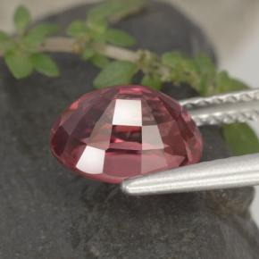 Zircone naturale rosso da 3,58 ct, taglio ovale, VVS