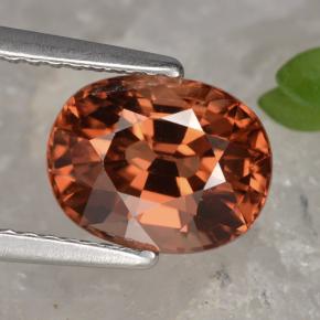 Zircone naturale arancione da 3,54 ct, taglio ovale, VS
