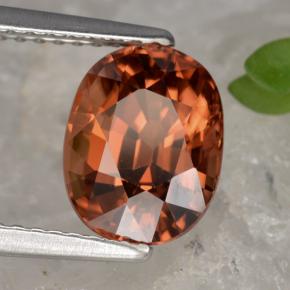 Zircone naturale arancione da 3,54 ct, taglio ovale, VS