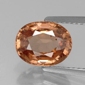 Zircone naturale arancione da 2,90 ct, taglio ovale, IF