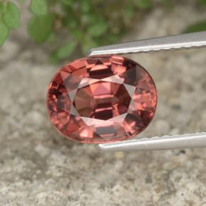 Zircone naturale rosa da 3,31 ct, taglio ovale, VVS