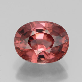 Zircone naturale rosa da 3,39 ct, taglio ovale, IF