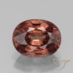 3.27ct Naturale Rosso Cremisi Profondo Zircone, Ovale, VVS-VS