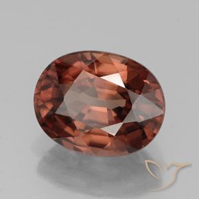 Zircone Rosso Cremisi Profondo naturale da 3.27 ct, Ovale, VVS-VS
