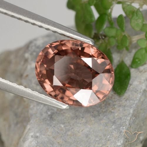 Zircone rosso indiano naturale da 2.70 ct, Ovale, VVS