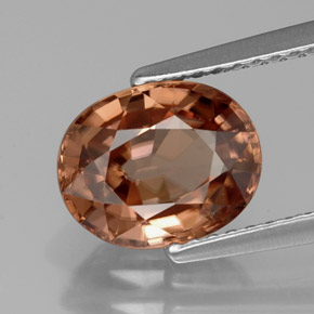 Zircone naturale arancione da 3,17 ct, taglio ovale, VVS