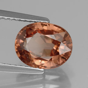 Zircone naturale arancione da 3,17 ct, taglio ovale, VVS