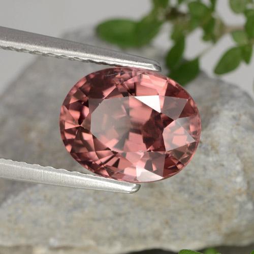 Zircone naturale rosa da 3,46 ct, taglio ovale, VVS